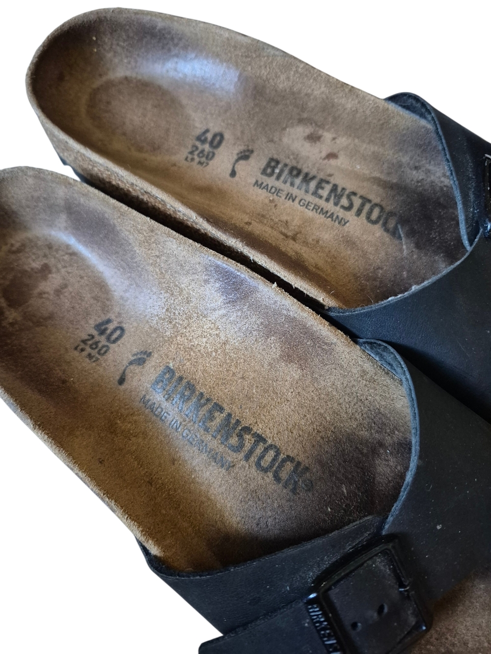 Birkenstock Black Leather Slide Sandals - Picture 8 of 9